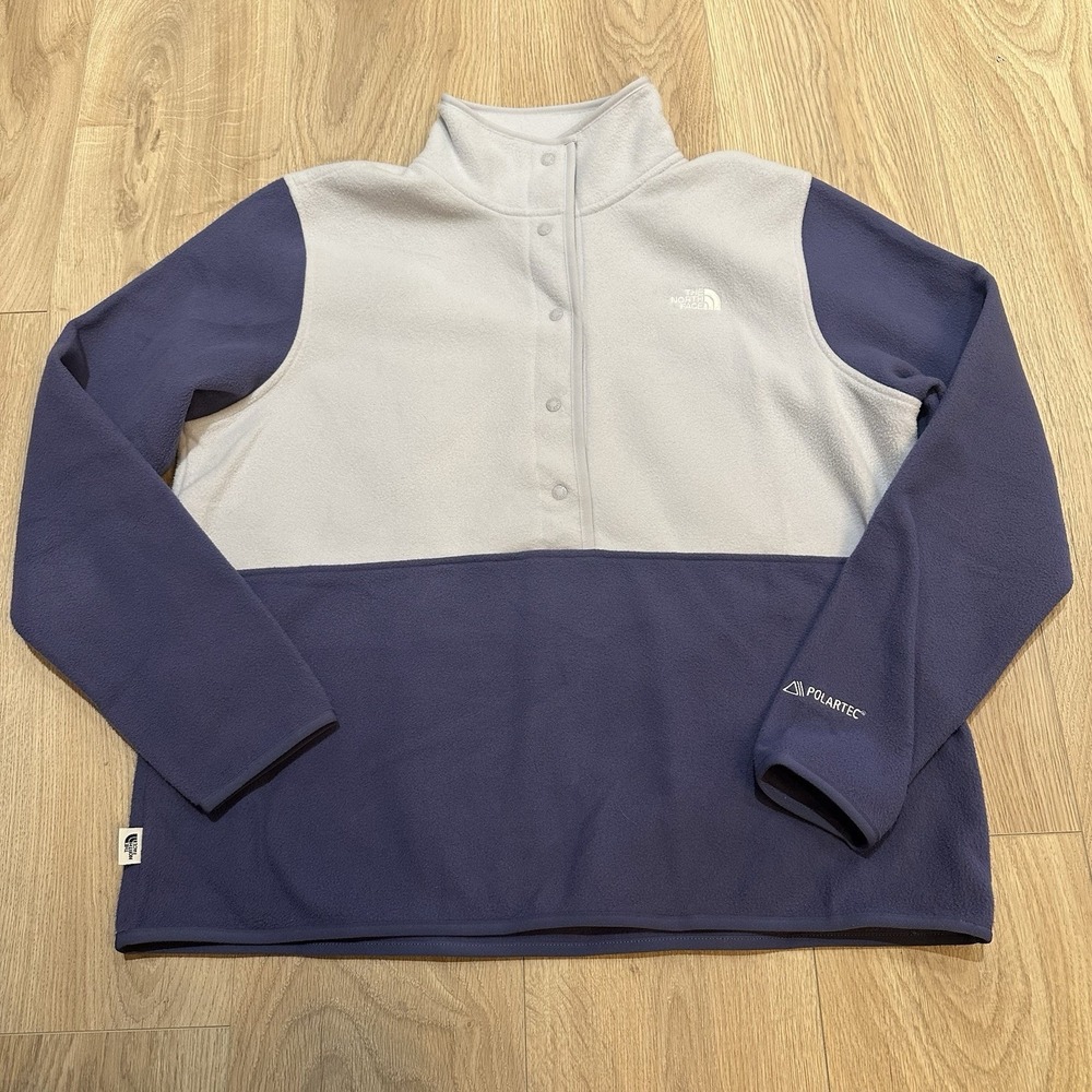 NWOT The North Face Alpine Polartec Fleece Blue Purple Quarter Snap Sz‎ XL